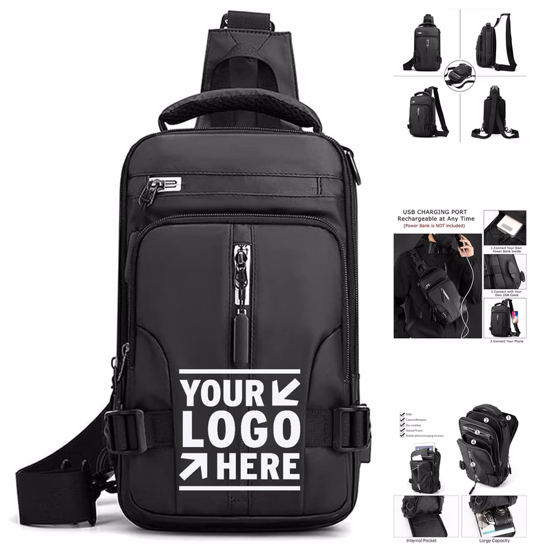 Men Large-Capacity Shoulder Backpack Crossbody Sling Casual Chest Bag With USB Charging Port