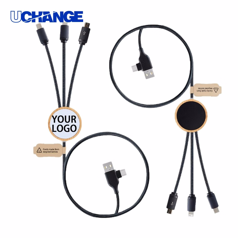 Six In One Light Up Bamboo Charging Cable