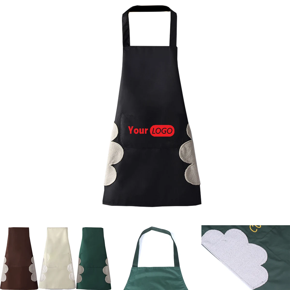 Custom Waterproof Apron With Wipe Towel 1