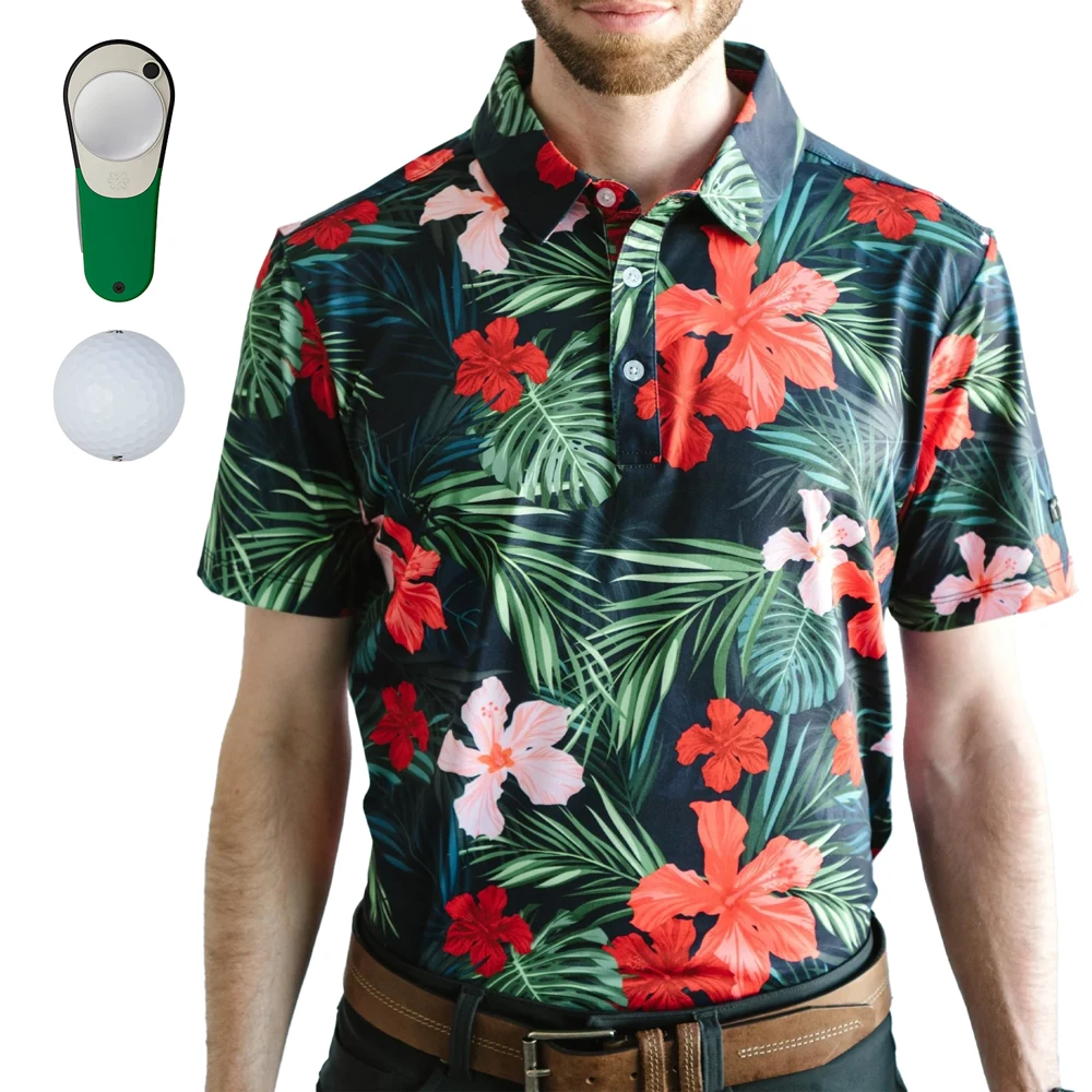 YATTA Golf® Blossom Men's Polo Shirt, Srixon® Golf Balls & Pitchfix® Icon Divot Tool Gift Set 1