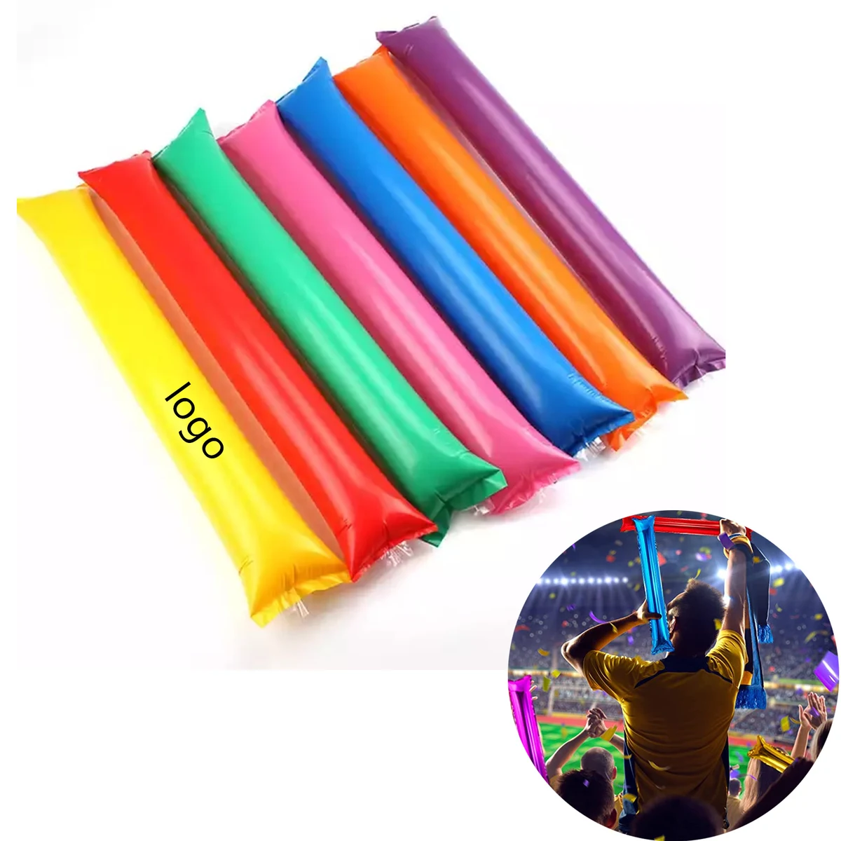 Inflatable Stadium Noisemakers Bam Cheer Sticks, custom team spirit item with logo imprint 1