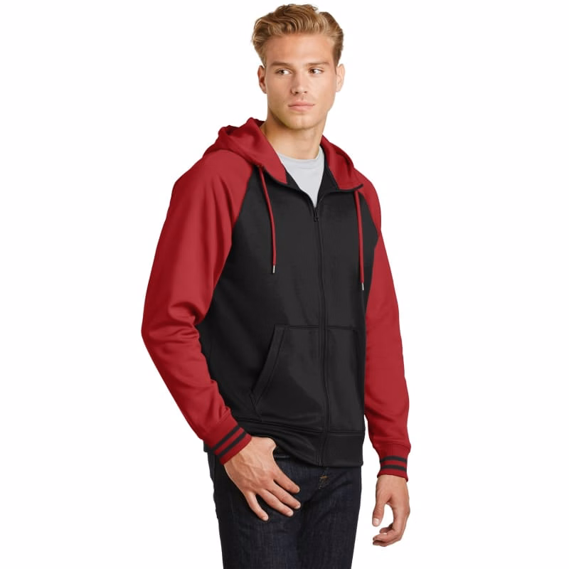 Sport-Tek Sport-Wick Varsity Fleece Full-Zip Hooded Jacket.