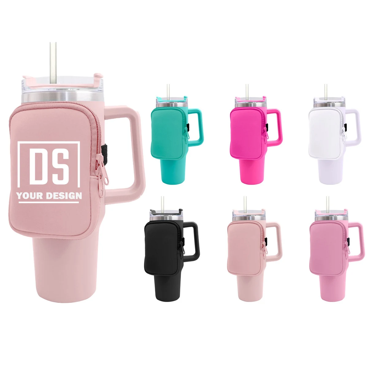 Neoprene 40 Oz. Water Tumbler Holder Bag, custom koozie with logo imprint 1