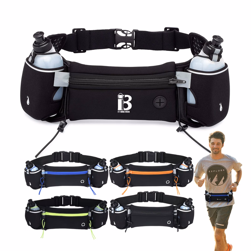 Running Waist Belt With Water Bottles