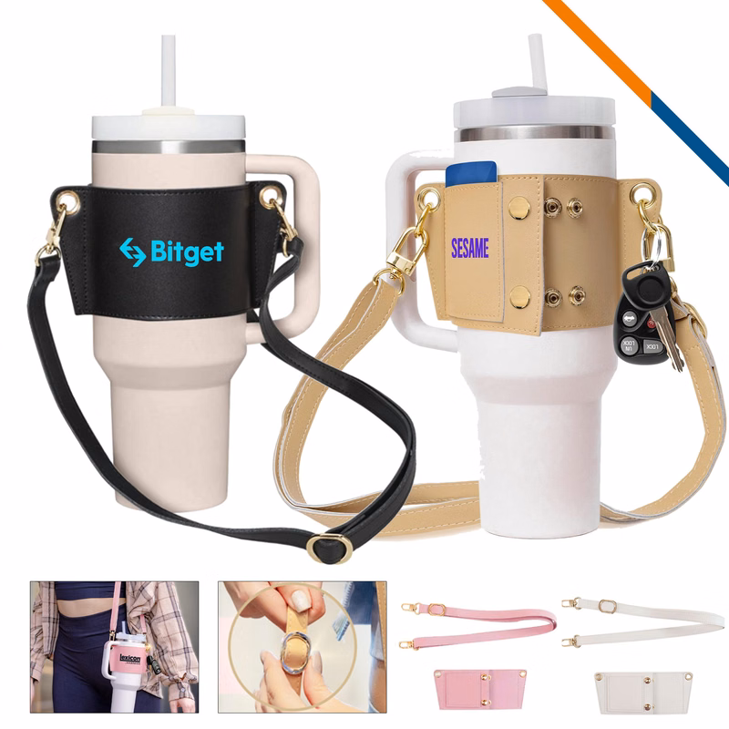 ZipChic PU Leather Water Bottle Holder