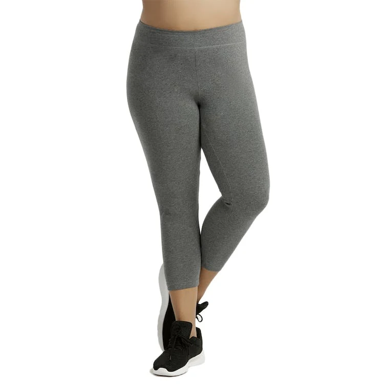 Women's Plus Size Capri Leggings - XL Heather Charcoal 1