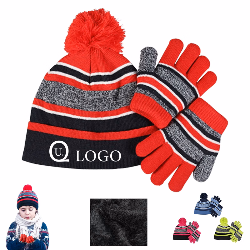 Knit Hat And Gloves Set