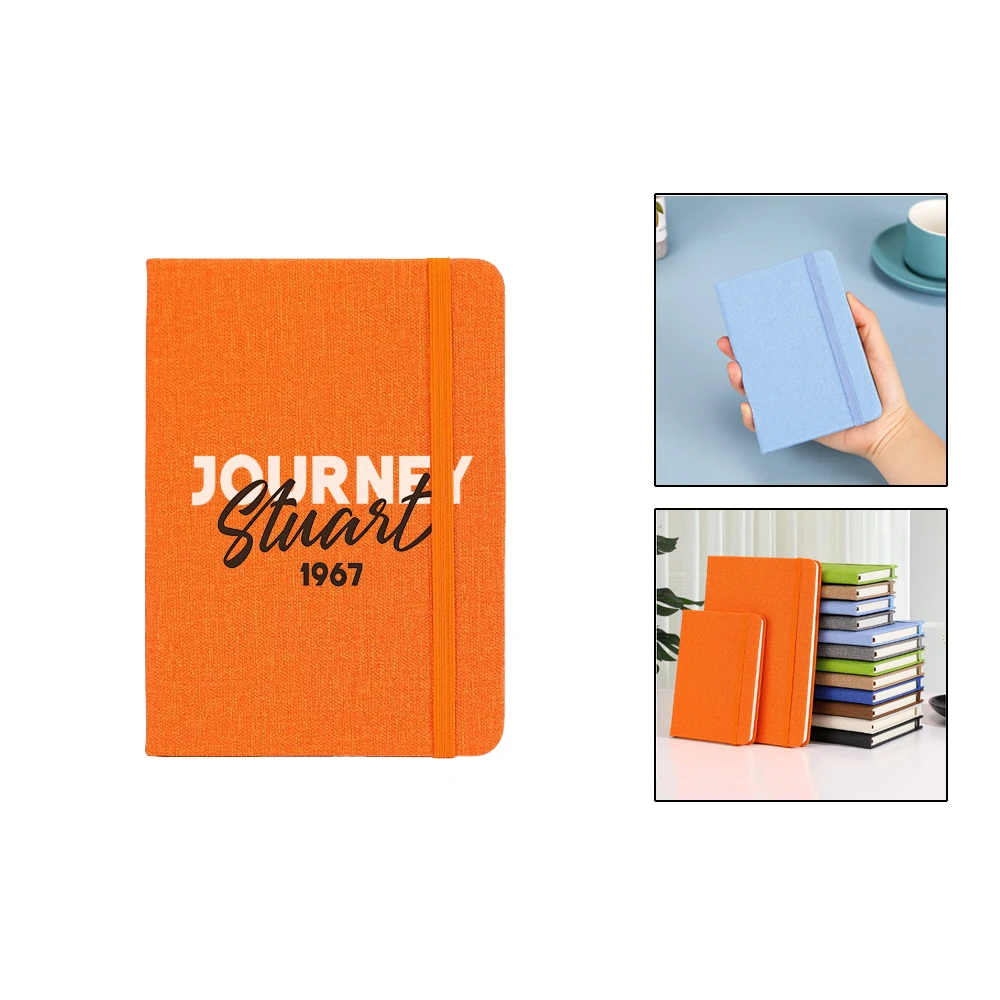 A6 Cloth Texture Notebook With Strap 1