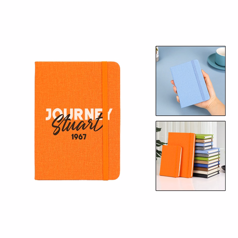A6 Cloth Texture Notebook With Strap
