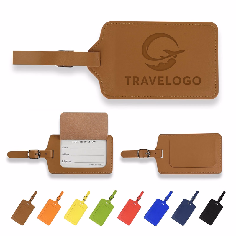 Flip Open PU Leather Luggage Tag