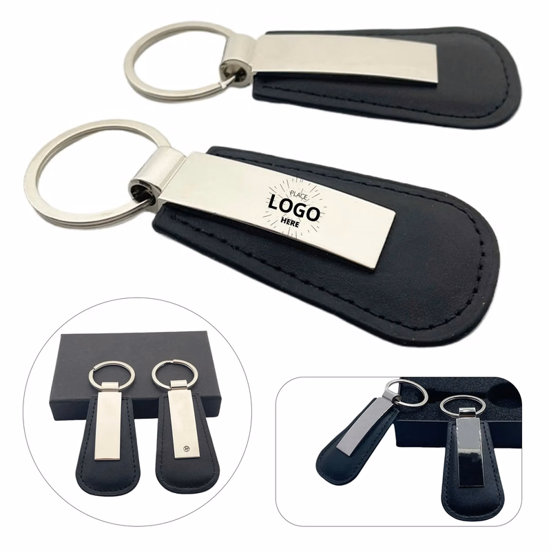 Zinc Alloy Leather Keychain