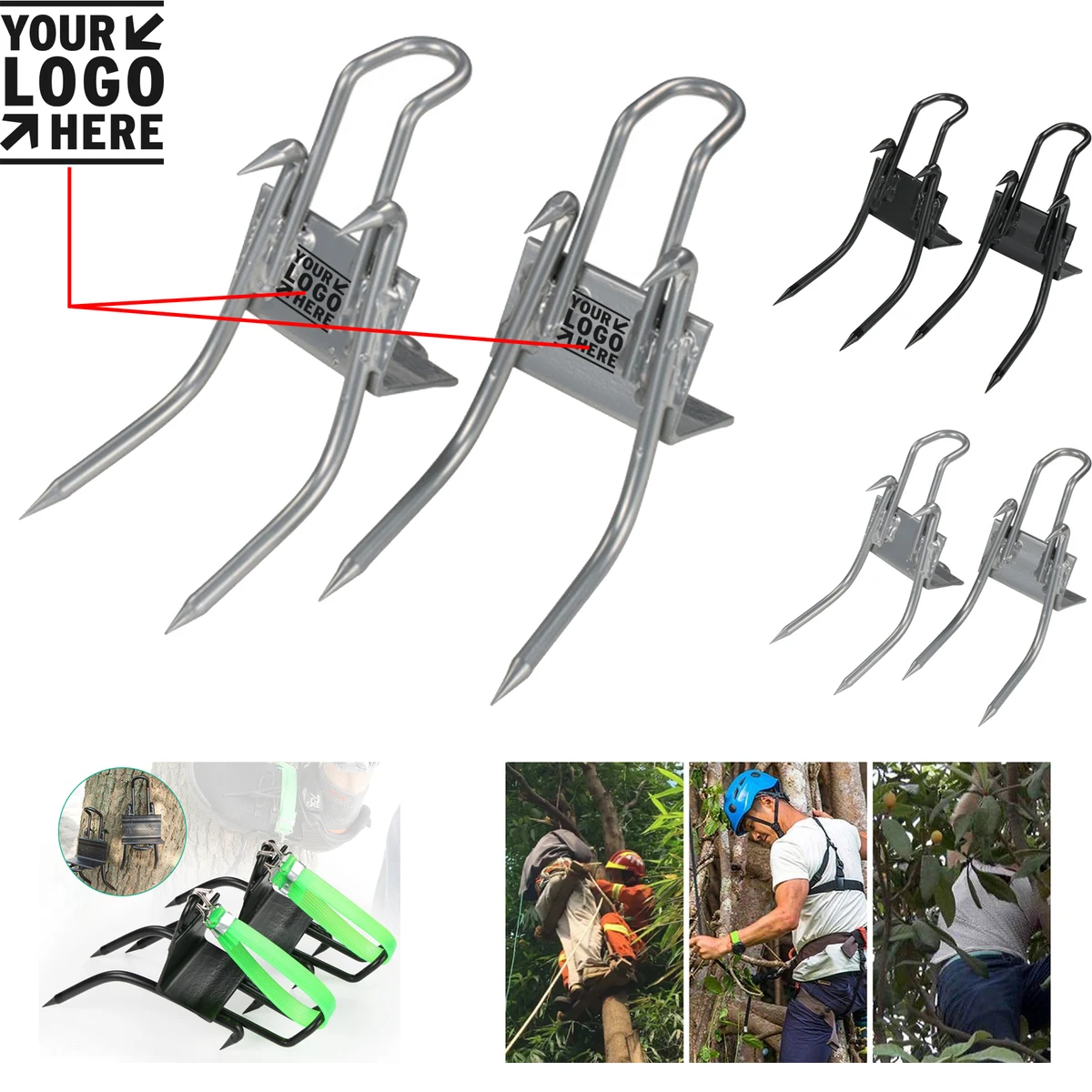 Tree Climbing Spike 4 Spurs, with Adjustable Safe Seat Belts 1