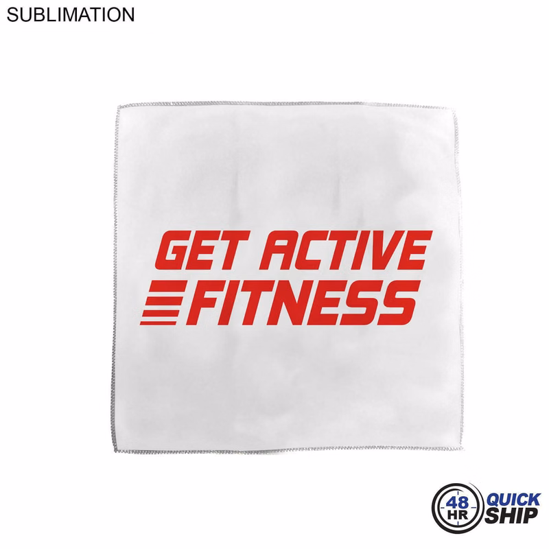 48 Hr Quick Ship - Microfiber Moisture Wicking, Cooling, Sweat, Suede Towel, 15x15, Sublimated