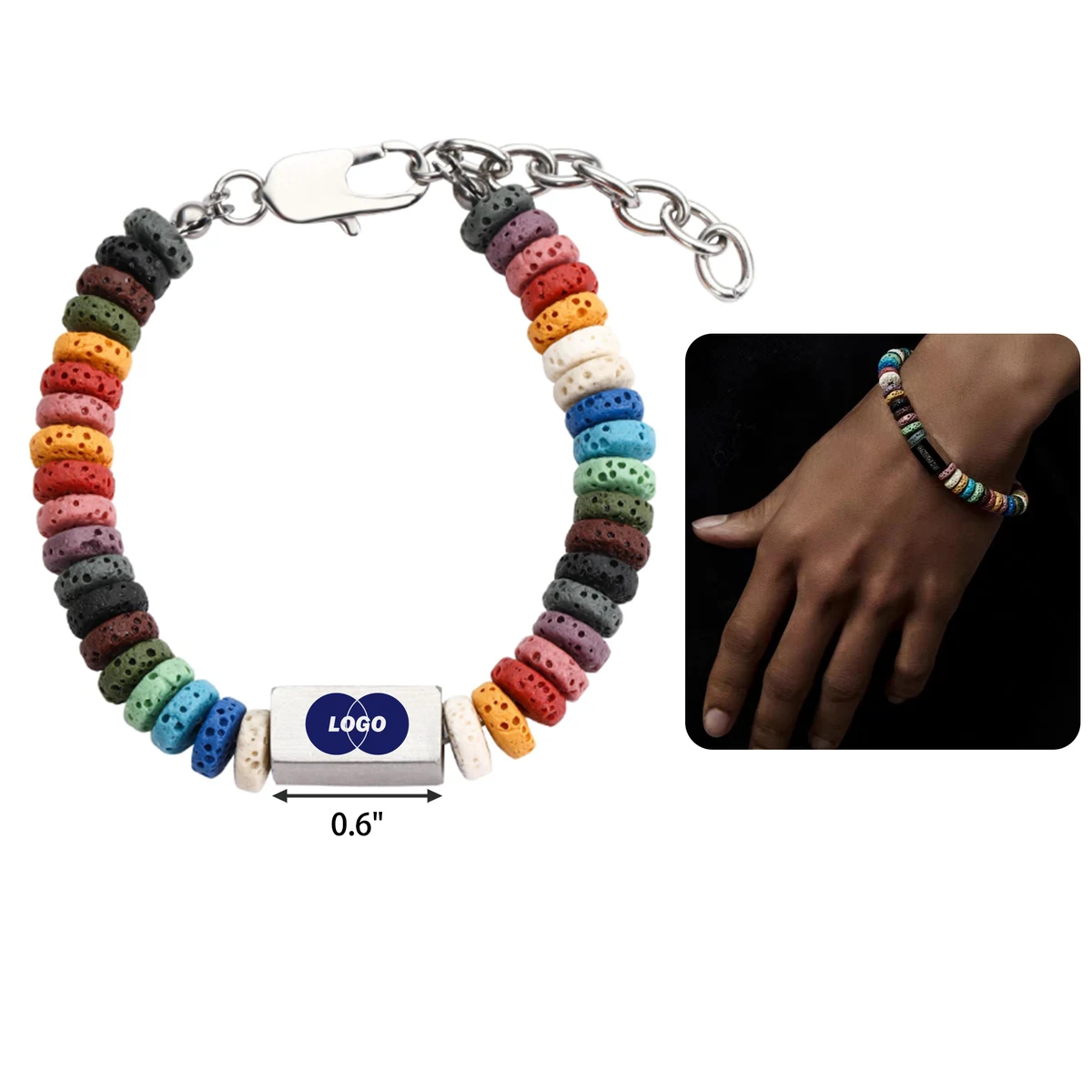 Vibrant Colorful Volcanic Stone Bracelet 1