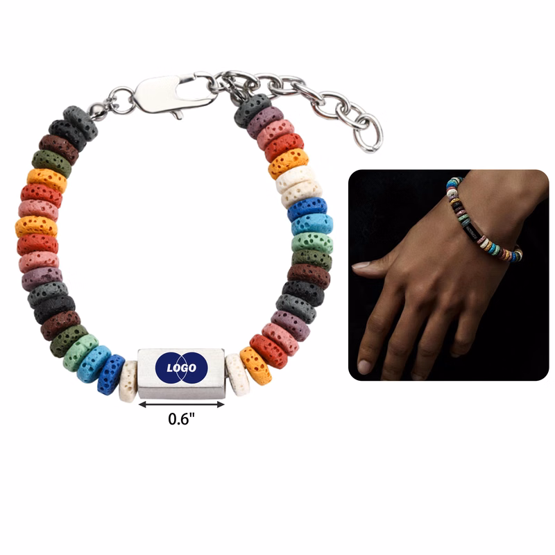 Vibrant Colorful Volcanic Stone Bracelet