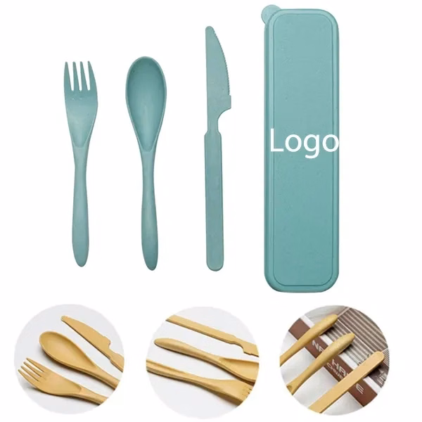 Travel Cutlery Set with Case,Plastic Forks Spoon Tableware.