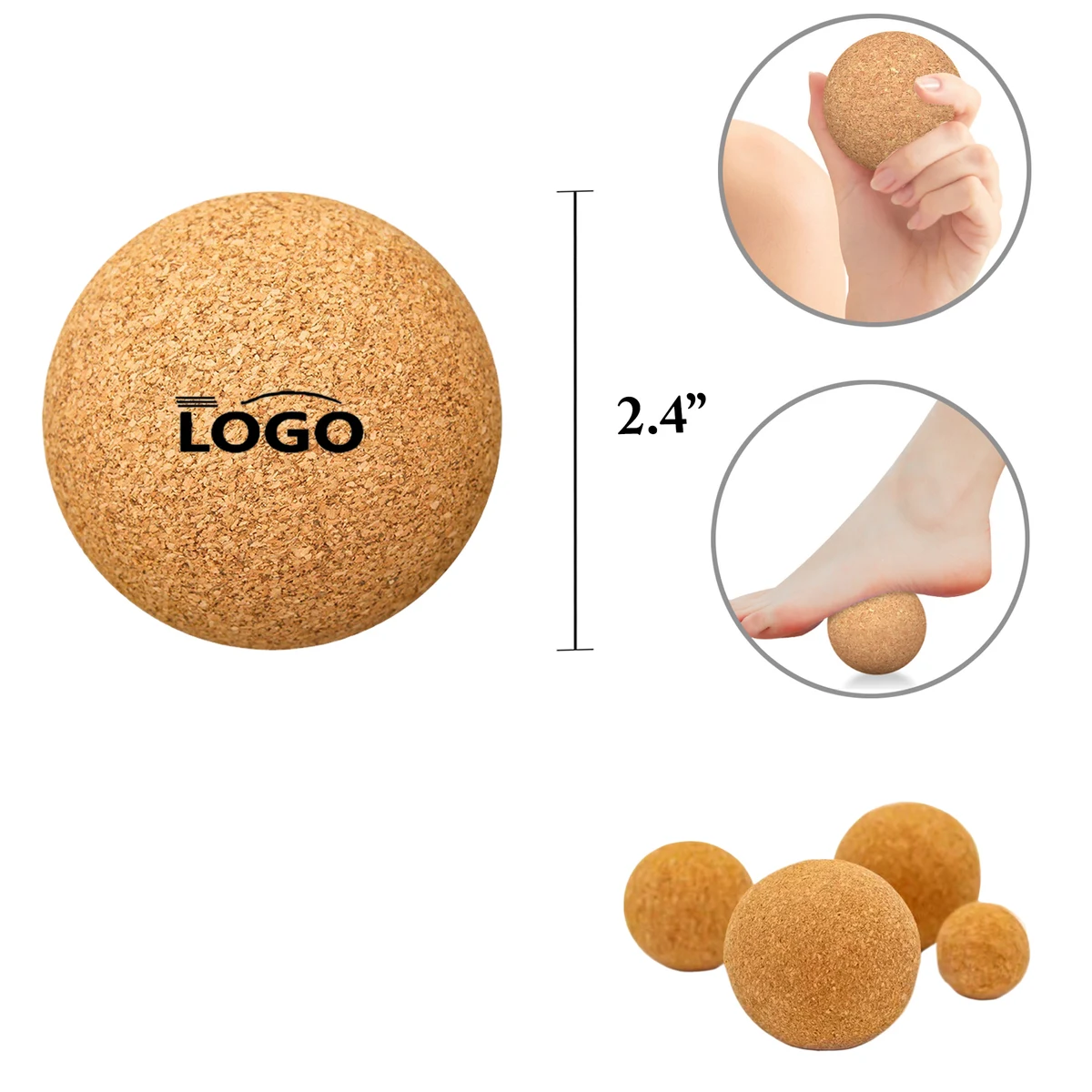 MOQ50 Cork Yoga Ball For Muscle Relaxation Exercise 1