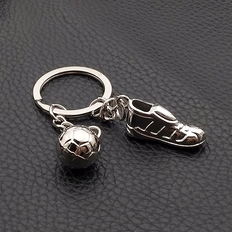 Football Shaped Key Chain with Shoes and Soccer Key Ring