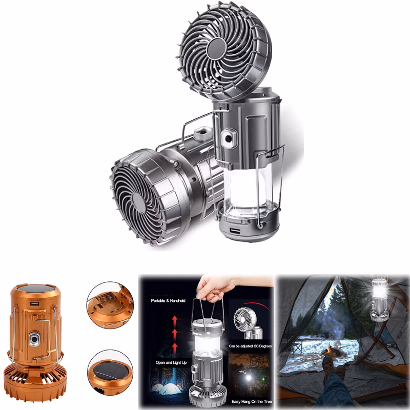 Solar Camping Lantern with Fan