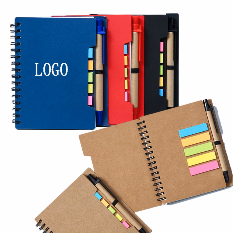 Sticky Notes Spiral Notebook With Pen
