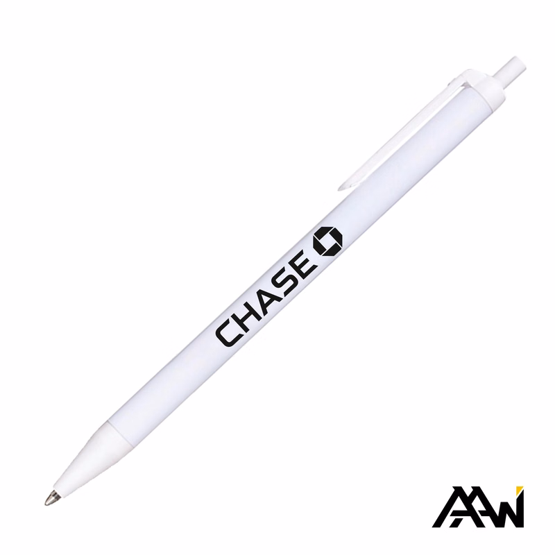 Value Slim Pen w/Glossy White Barrel - Matte Colored Accent