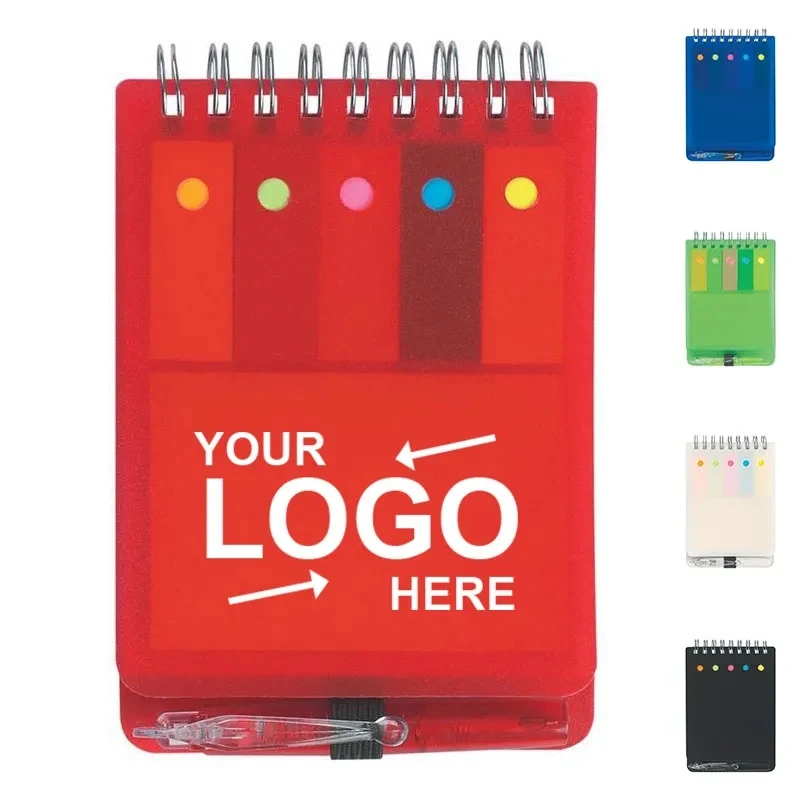 Spiral Bound Sticky Note Pad With Pen 1