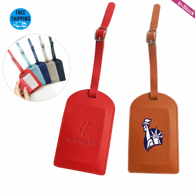 Vegan Leather Flip Open Luggage Tag