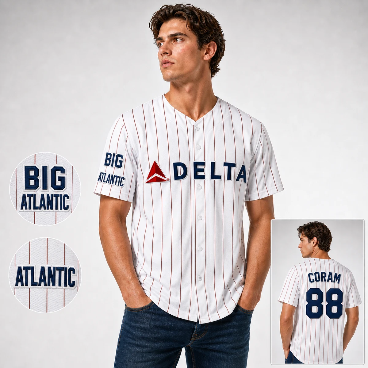 UPHILL™ Tackle Twill Baseball Jersey with Buttons 1