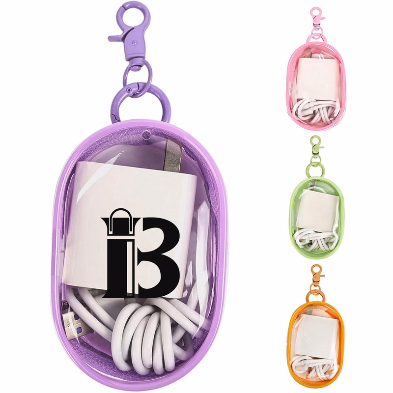 Transparent data cable storage bag