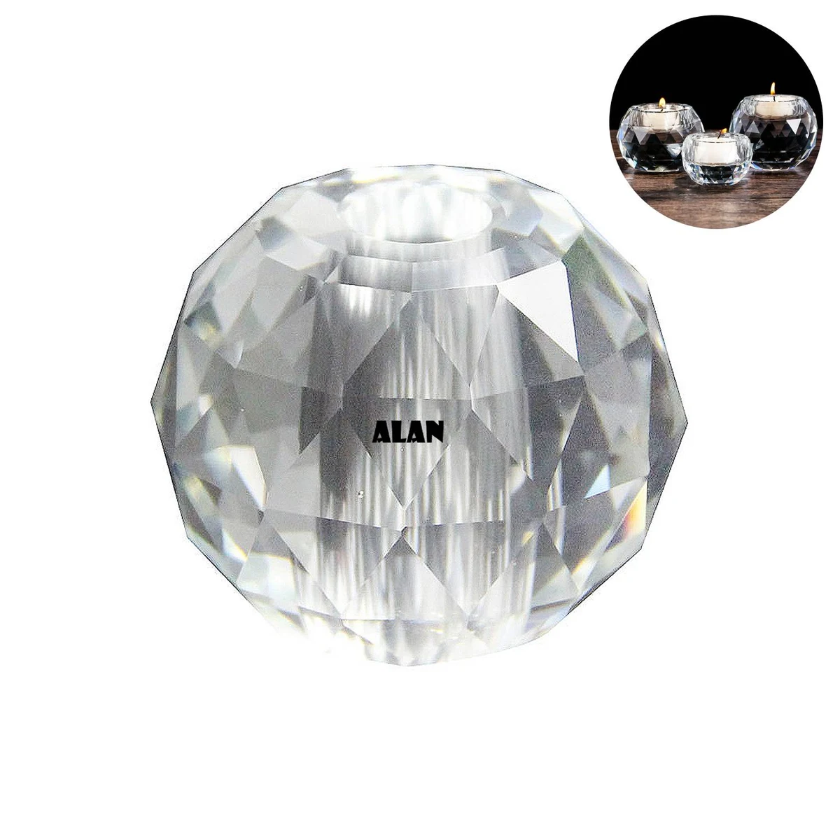 Crystal glass candle holder 1