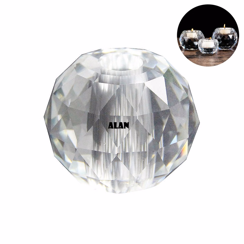 Crystal glass candle holder