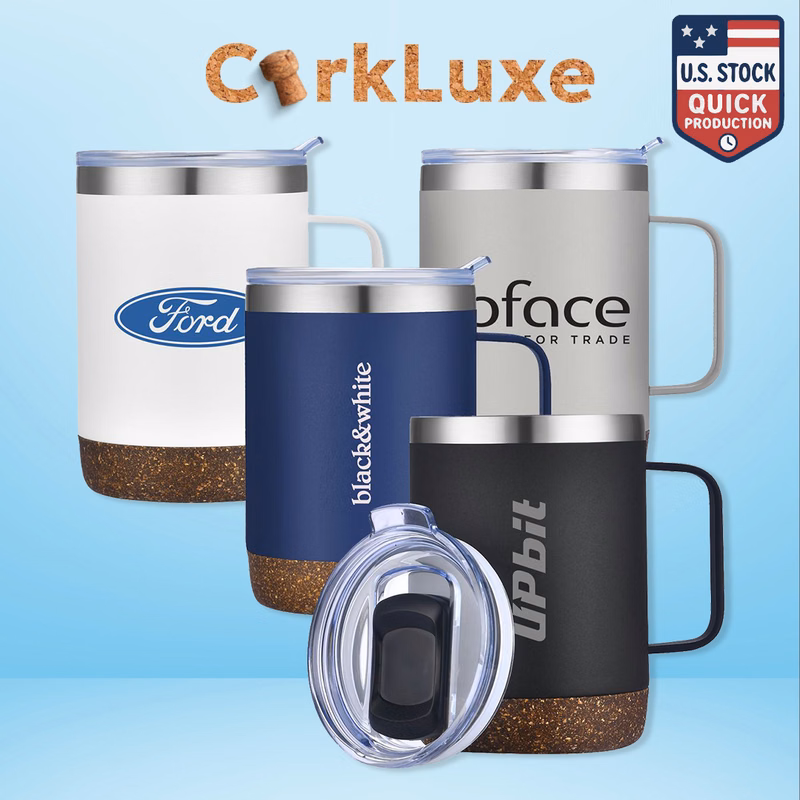 Corkluxe 12oz Vacuum Mug with Cork Base