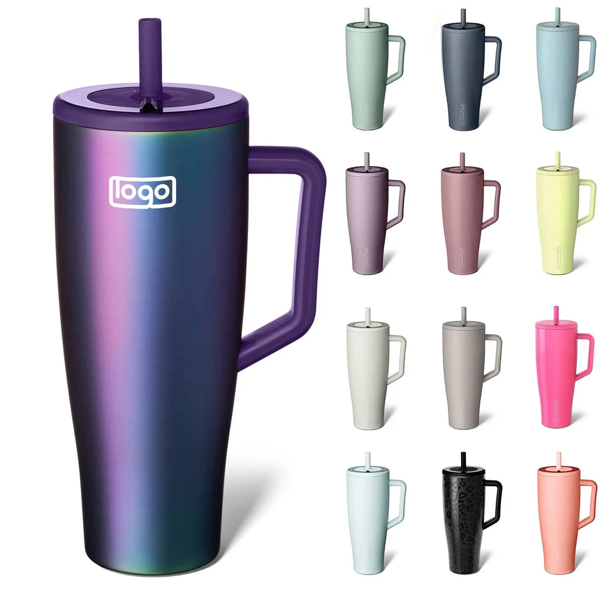 30&40 OZ Stainless Steel Tumbler Cup w/ Handle and Straw 1
