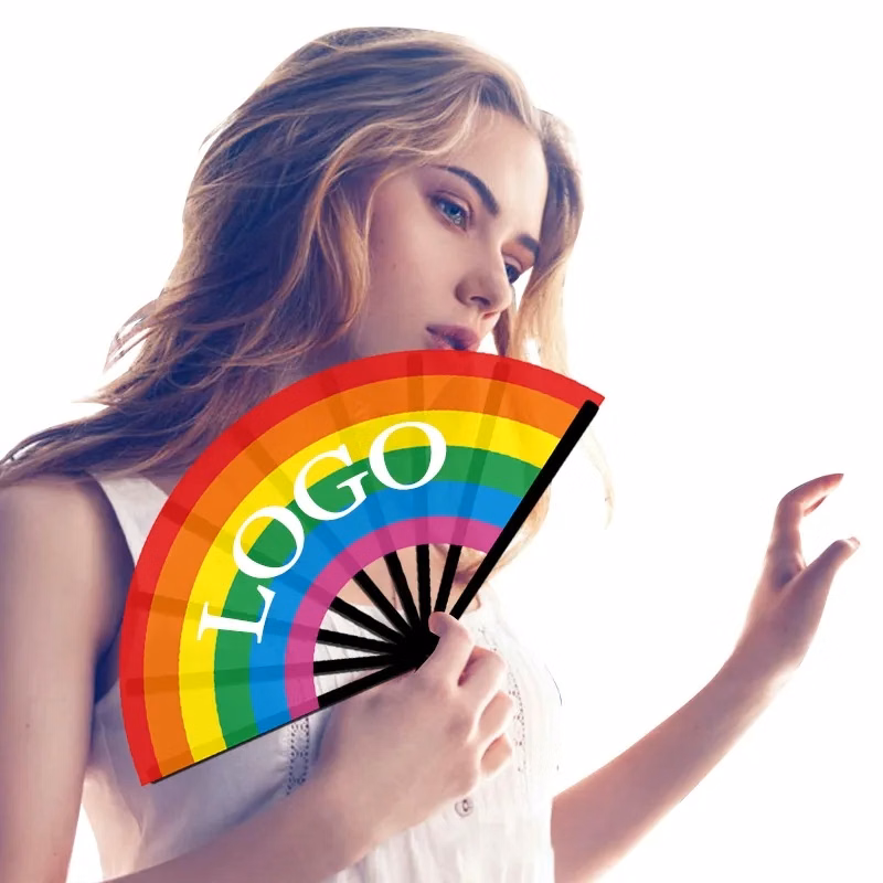 Rainbow Folding Hand Fan