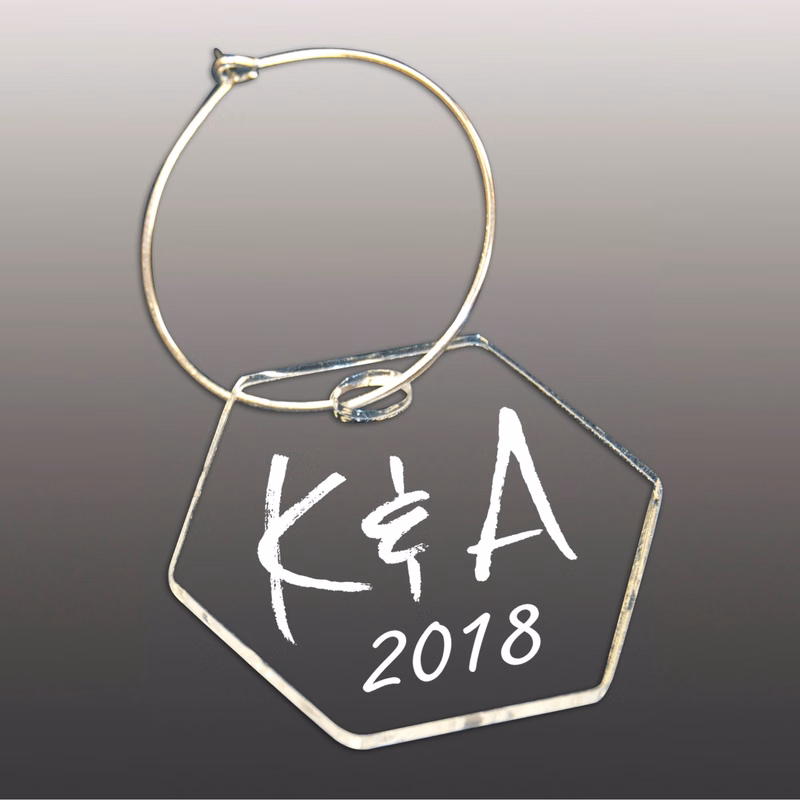 Laser Etched Acrylic Wine Charm