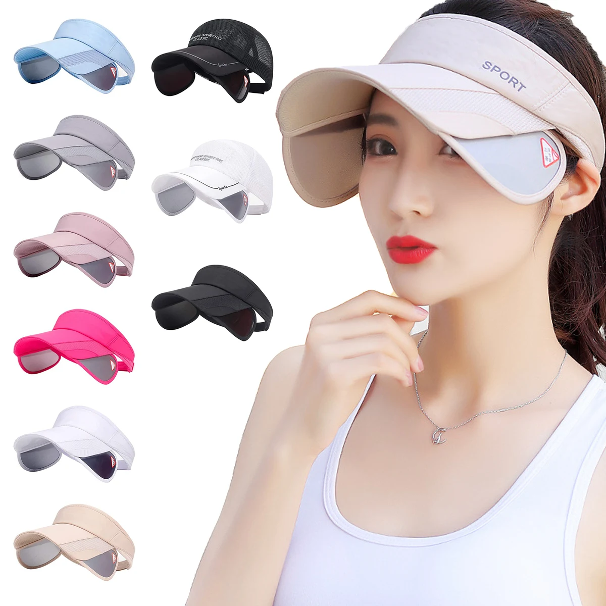 Women Adjustable Sun Visor Hat 1