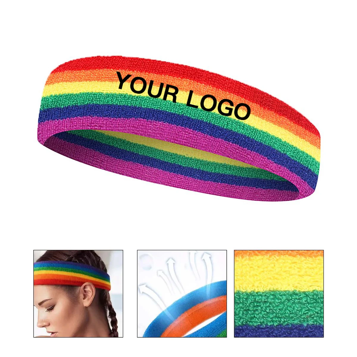 Unisex Rainbow Pride Sports Headband with Stretch Fit 1