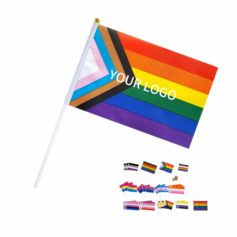 Rainbow Flag Handheld Polyester