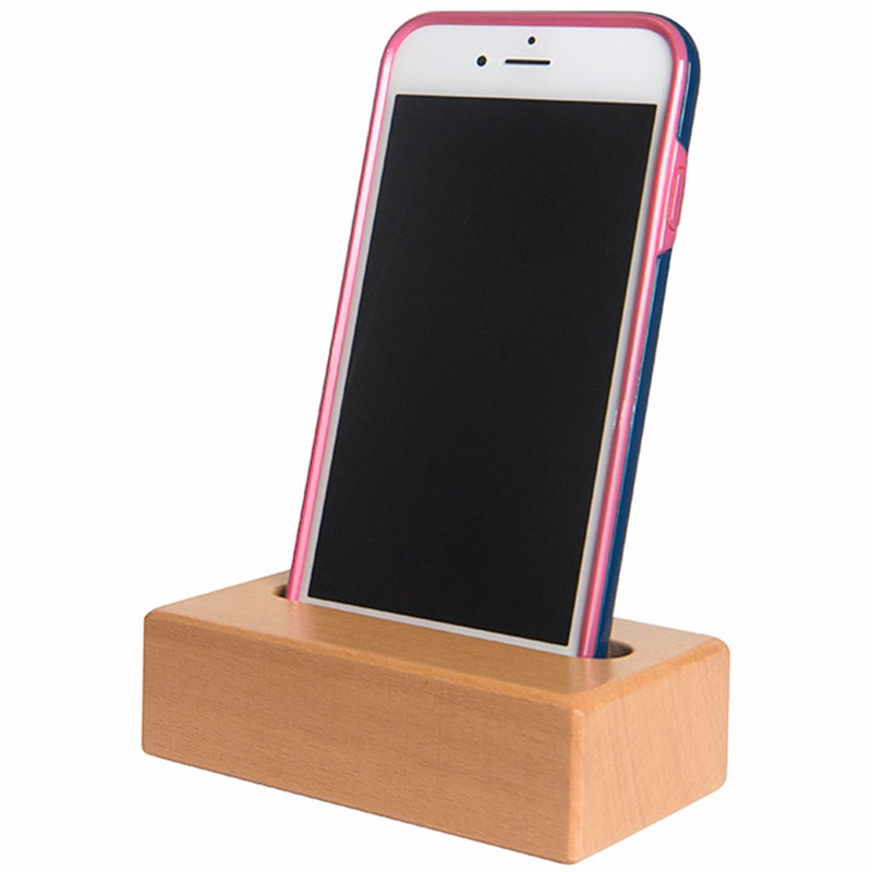 Wooden Block Phone Holder