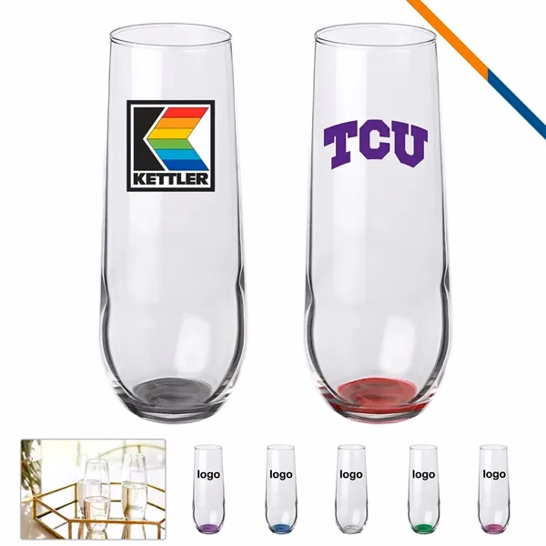 Custom 8 oz Stemless Champagne Glasses Sleek Profile — Premium Event Glassware