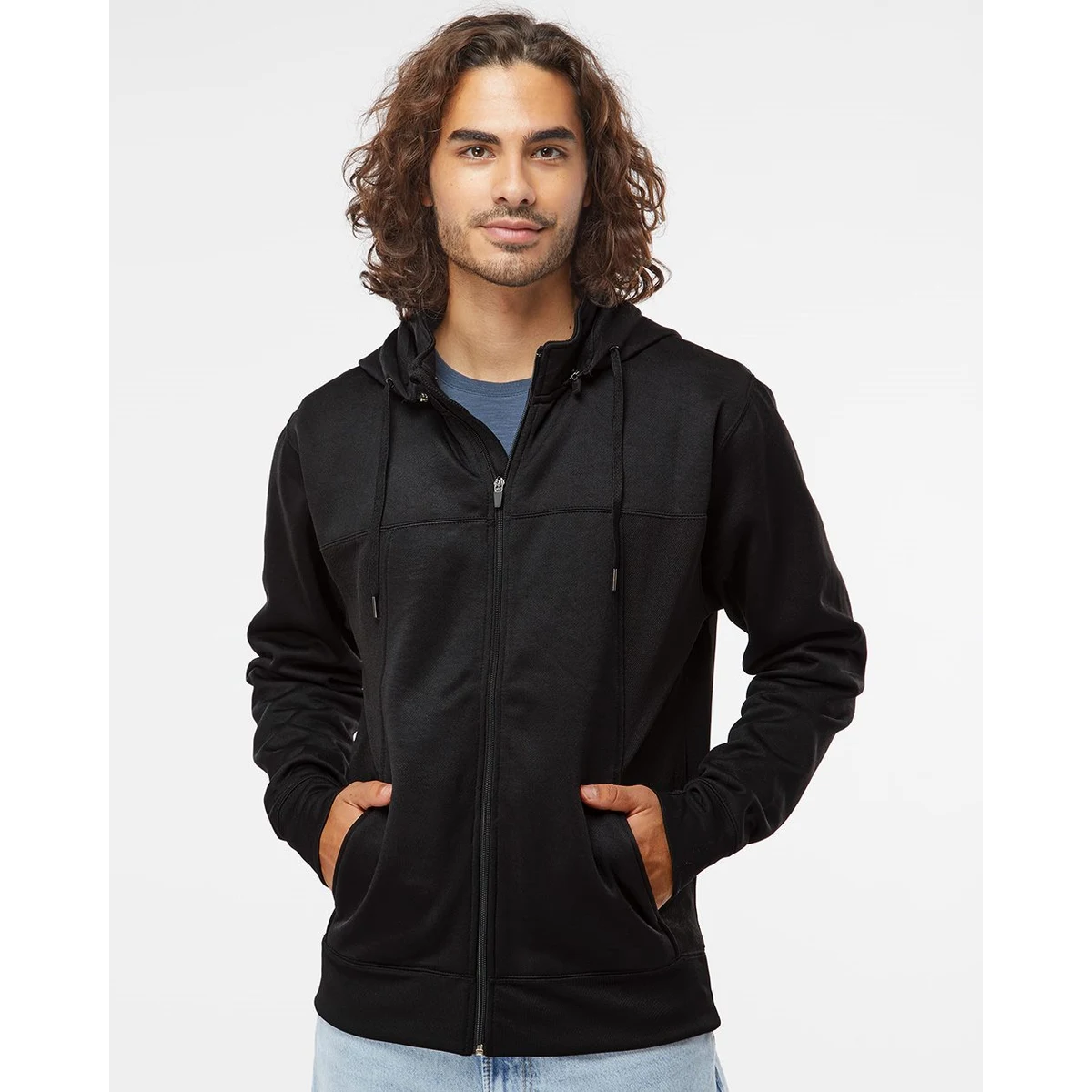 Unisex Poly-Tech Full-Zip Hooded Sweatshirt - EXP80PTZ 1