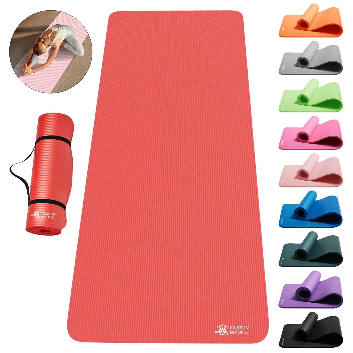 NBR Yoga Mat With Carrying Strap 1