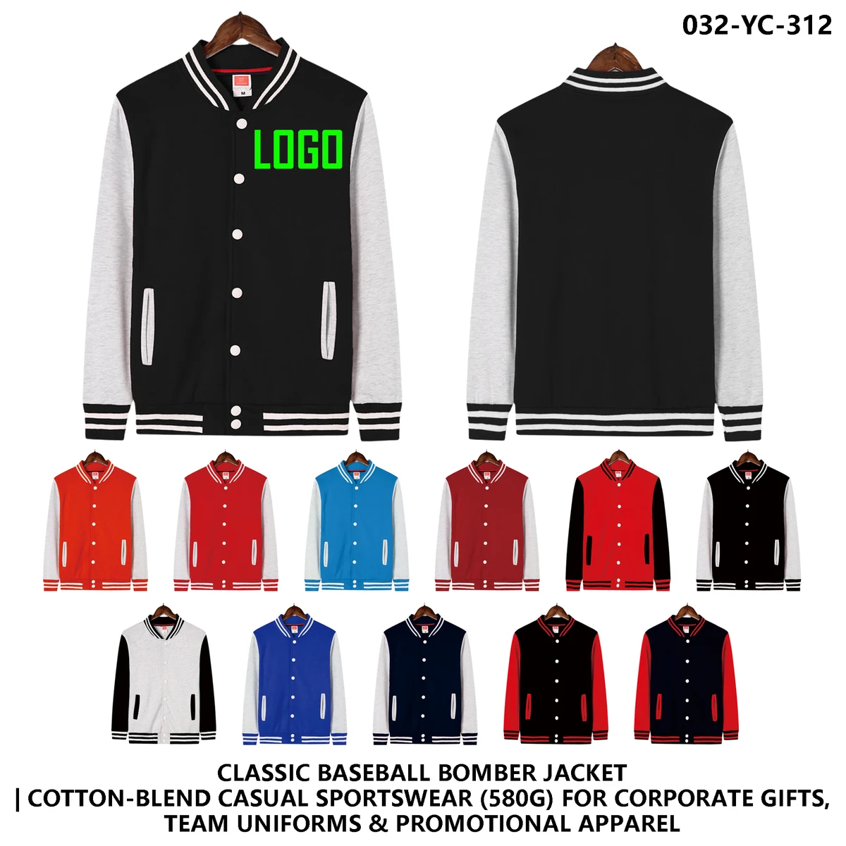Custom Logo Baseball Jacket ?C Color Block Design 1