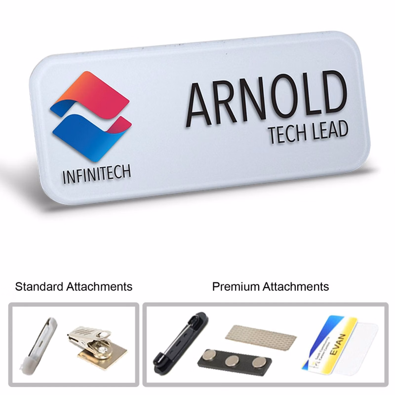 3"W x 1"H Shadow Name Badge w/ Full Color Logo