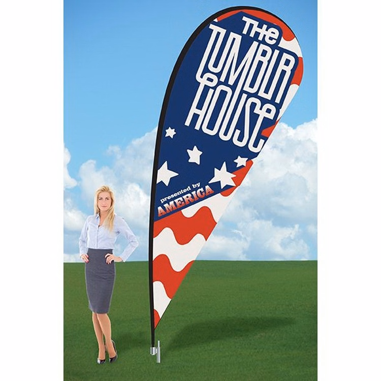 12ft Teardrop Flag with Ground Stake-Double