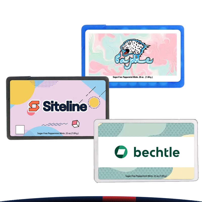 Bret Business Card Style Dispenser Peppermint Flavored Mints