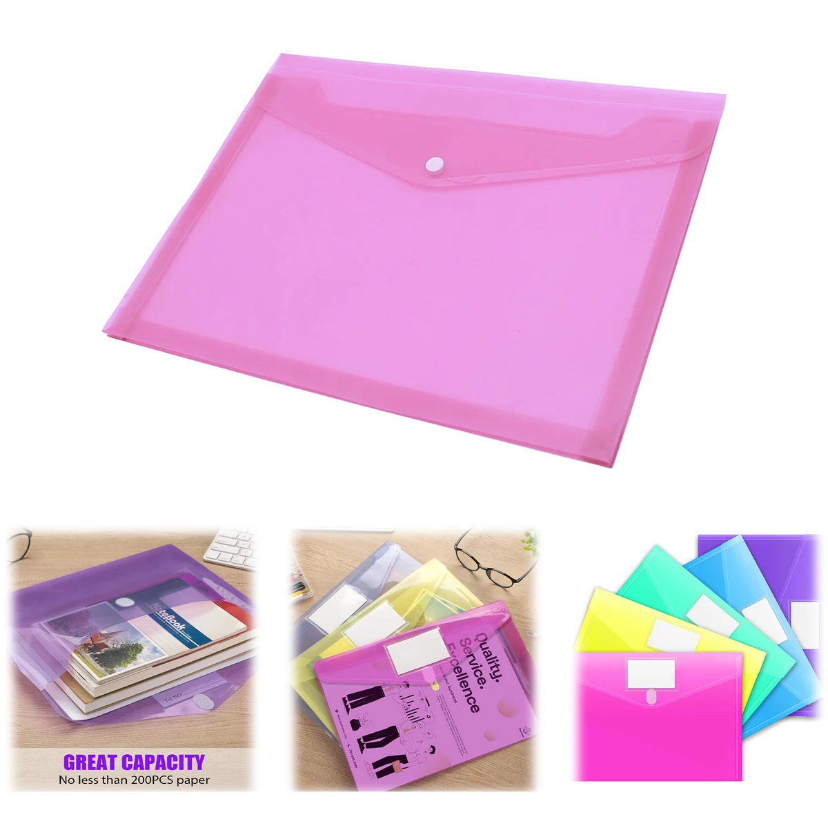 A4 Size File Envelopes Clear Document Bag 1