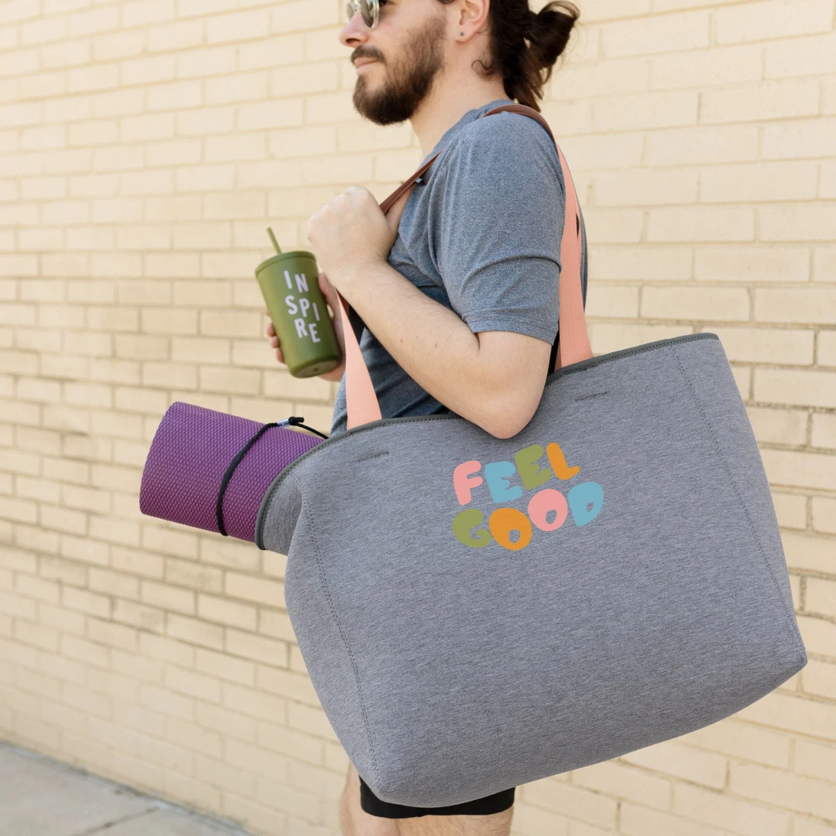 ALL DAY TOTE - HEATHERED JERSEY KNIT NEOPRENE - LARGE 1