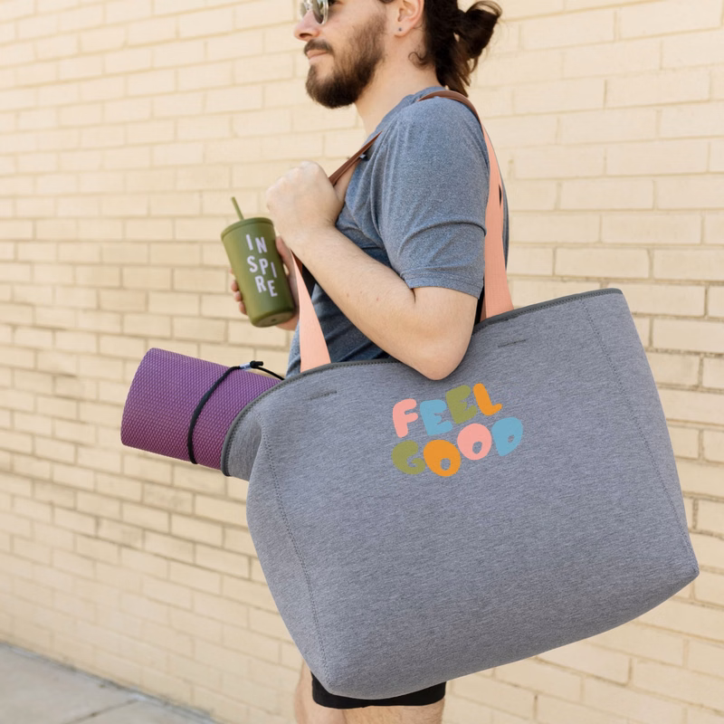 ALL DAY TOTE - HEATHERED JERSEY KNIT NEOPRENE - LARGE
