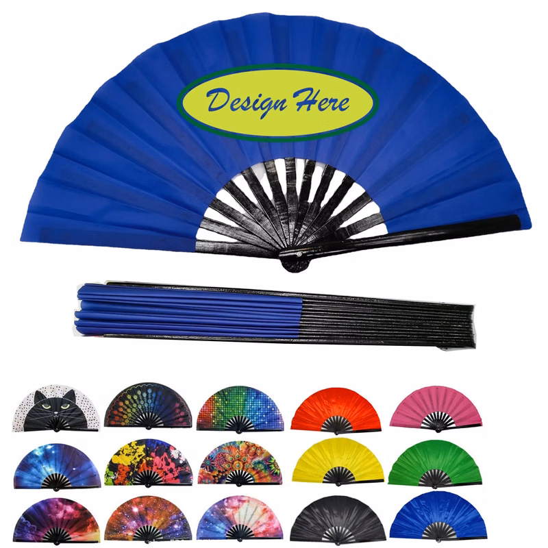 Funny Large Bamboo Fan With UV Reactive Ink